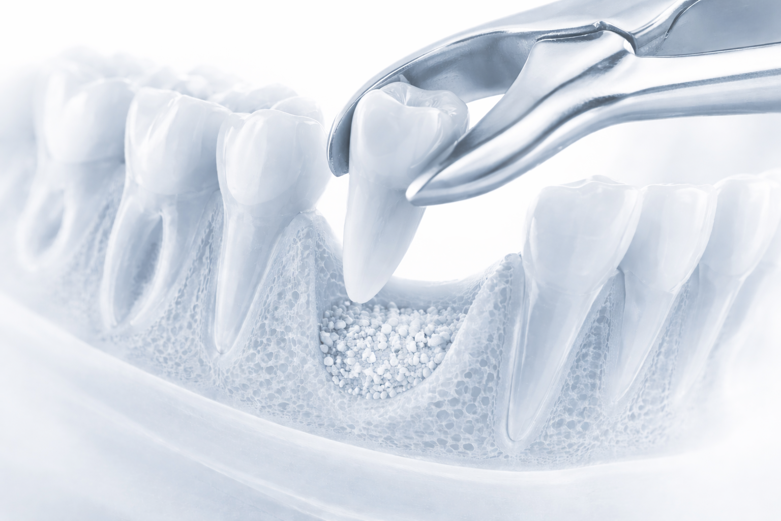 Tooth extraction from jawbone